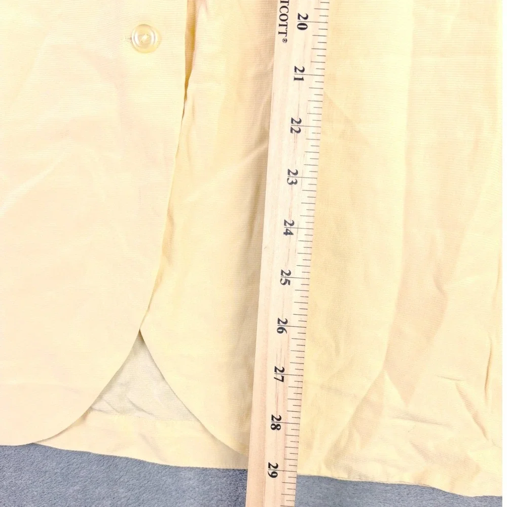 Eileen Fisher M L Yellow‎ Silk Button Front Blouse Tunic Long Sleeve Minimalist
